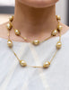 11.21 Carats Total Round Diamond with South Sea Pearl Necklace in Yellow Gold