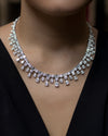 36.28 Carat Total Mixed Cut Diamond Fringe Necklace in Platinum