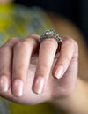 GIA Certified 8.09 Carat Emerald Cut Diamond Seven Stone Engagement Ring in Platinum