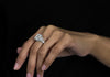 GIA Certified 6.73 Carat Emerald Cut Diamond Three-Stone Engagement Ring in Platinum