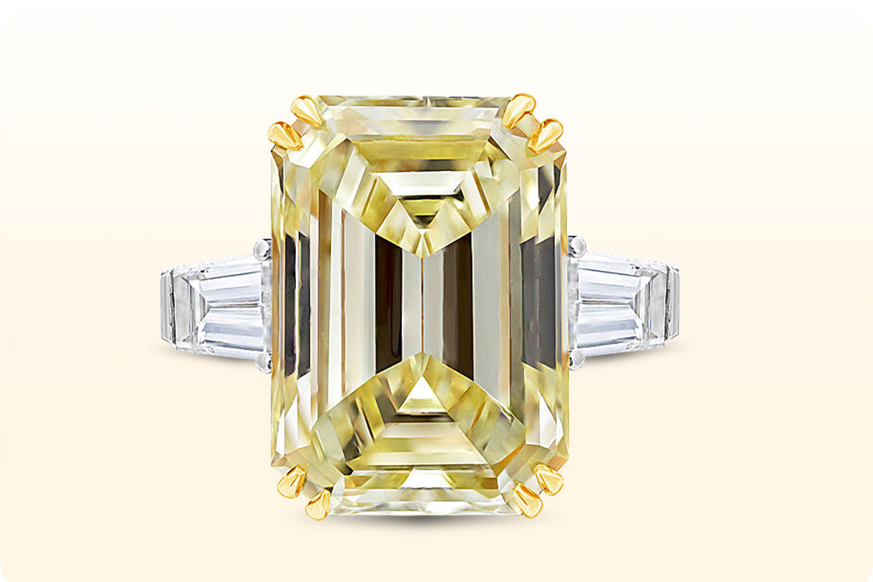 Inti 6ct Radiant Cut Fancy Yellow Diamond Ring | Nekta New York