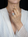 GIA Certified 15 Carats Emerald Cut Diamond Halo Split Shank Engagement Ring in Platinum