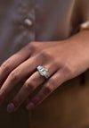 GIA Certified 7.02 Carat Total Emerald Cut Diamond Five-Stone Engagement Ring in Platinum