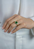 Oscar Heyman 2.91 Carat Emerald Three Stone Engagement Ring in Yellow Gold