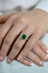 Oscar Heyman 2.91 Carat Emerald Three Stone Engagement Ring in Yellow Gold