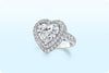 GIA Certified 5.01 Carat Heart-Shaped Diamond Halo Engagement Ring in Platinum