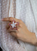 Palmiero Jewellery Design 4.94 Carat Total Purplish Pink Sapphire Fashion Ring with Diamonds in Two Tone Gold