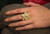 11.15 Carat Total Mixed Cut Flower Design Diamond Cocktail Ring in Two Tone