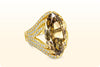 GIA Certified 10.07 Carat Marquise Cut Fancy Deep Brown Yellow Diamond Ring in Yellow Gold
