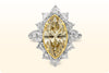 GIA Certified 5.58 Carat  Marquise Cut Fancy Light Yellow Diamond Halo Ring in Platinum