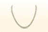 54.75 Carat Alternating Oval Cut Fancy Yellow and White Diamond Tennis Necklace in Platinum