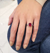 GIA Certified 2.85 Carat Ruby Diamond Three-Stone Engagement Ring