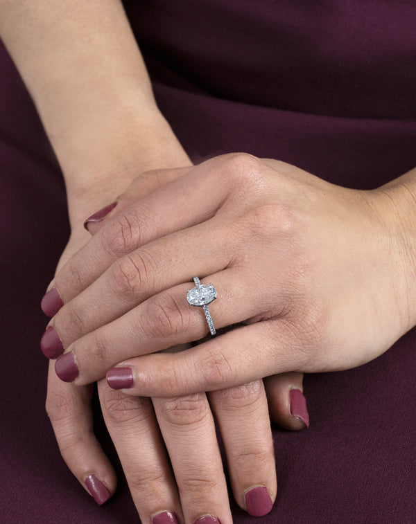 GIA Certified 2.02 Carat Oval Cut Diamond Engagement Ring in Platinum
