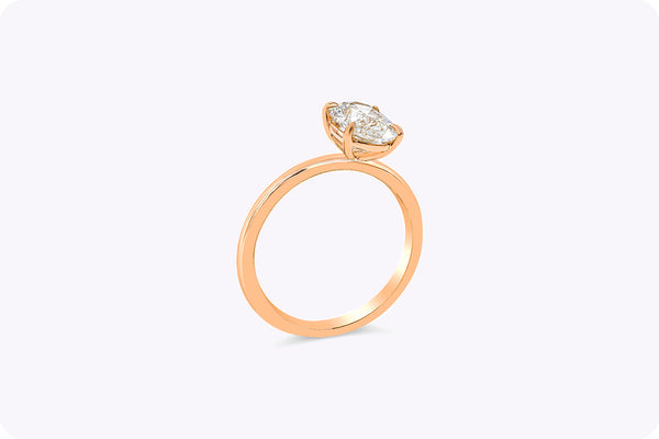 1.49 Carat Oval Cut Diamond Solitaire Engagement Ring in Rose Gold