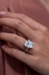 8.05 Carat Oval Cut Three Stone Diamond Engagement Ring