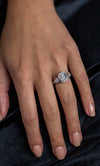 GIA Certified 5.03 Carat Princess Cut Diamond Engagement Ring in White Gold