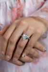GIA Certified 5.38 Carat Pear Shape Diamond Three Stone Engagement Ring in Platinum