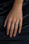 GIA Certified 0.47 Carat Pear Shape Fancy Intense Purplish Pink Diamond Triple Halo Engagement Ring