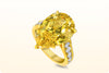 GIA Certified 10.06 Carat Pear Shape Fancy Deep Yellow Diamond Engagement Ring in Yellow Gold