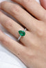 1.42 Carat Pear Shape Green Emerald with Diamond Engagement Ring in Platinum