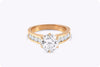 2.15 Carats Round Cut Diamond Pavé Engagement Ring in Rose Gold