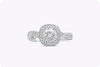Round Diamond Halo Engagement Ring and Wedding Band Set in White Gold