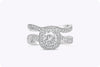 Round Diamond Halo Engagement Ring and Wedding Band Set in White Gold