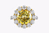 GIA Certified 4.47 Carats Round Brilliant Cut Yellow Diamond Engagement Ring in Yellow Gold & Platinum