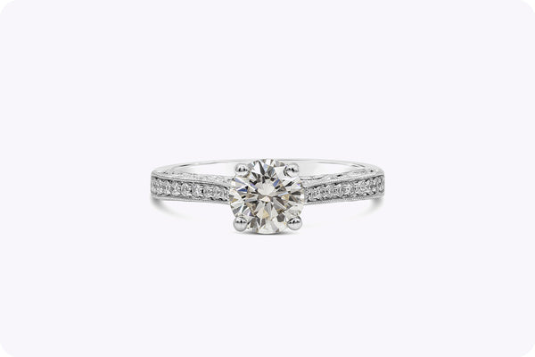 Classic diamond solitaire engagement ring