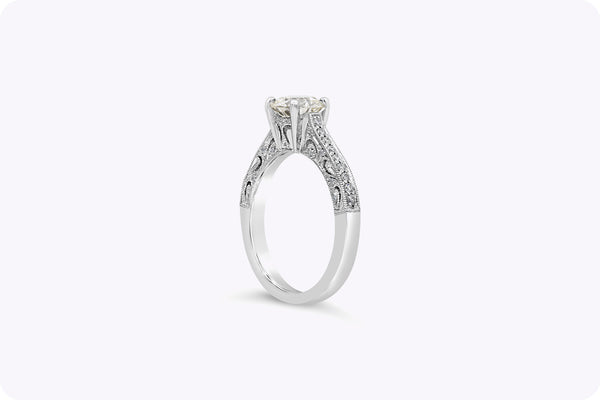 Classic diamond solitaire engagement ring