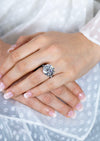 GIA Certified 13.67 Carat Round Diamond Split Shank Engagement Ring in Platinum