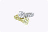 GIA Certified 1.01 Carats Fancy Light Yellow Round Diamond Engagement Ring in Two-Tone