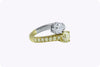 GIA Certified 1.01 Carats Fancy Light Yellow Round Diamond Engagement Ring in Two-Tone