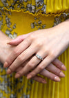GIA Certified 1.42 Carat Total Three Stone Round Cut Diamond Engagement Ring