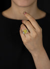 GIA Certified 11.30 Carats Radiant Cut Yellow Diamond Engagement Ring in Platinum