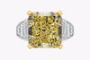 GIA Certified 11.30 Carats Radiant Cut Yellow Diamond Engagement Ring in Platinum