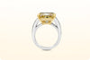 GIA Certified 11.30 Carat Radiant Cut Fancy Intense Yellow Diamond Engagement Ring in Platinum
