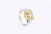 Roman Malakov GIA Certified Radiant Cut Yellow Diamond Three-Stone Ring