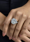 GIA Certified 15.09 Carat Radiant Cut Diamond Three Stone Engagement Ring in Platinum