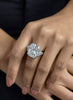 GIA Certified 15.09 Carat Radiant Cut Diamond Three Stone Engagement Ring in Platinum