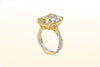 GIA Certified 12.16 Carat Radiant Cut Fancy Light Yellow Diamond Intertwined Engagement Ring in Two Tone