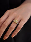 GIA Certified 3.87 Carats Radiant Cut Fancy Yellow Diamond Engagement Ring in Yellow and White Gold