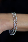 4.75 Carats Total Brilliant Round Diamonds Open Work Bracelet in White Gold