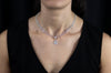 4.62 Carats Total Rose Cut Diamond Drop Diamond by the Yard Necklace in White Gold