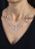 3.77 Carats Total Diamonds and Mother of Pearl Long Necklace in White Gold