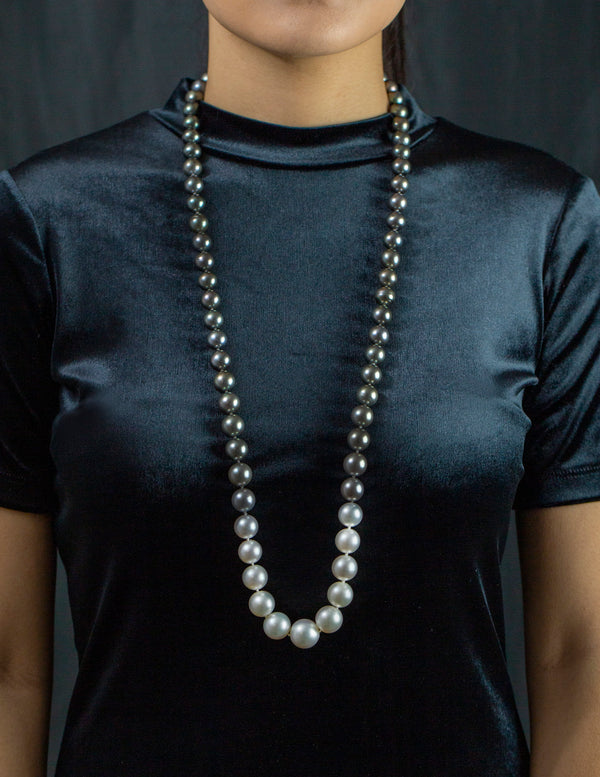 Black & White South Sea Pearl Opera Length Necklace