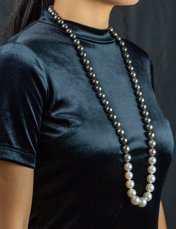 Black & White South Sea Pearl Opera Length Necklace