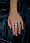 1.44 Carats Diamond & South Sea Pearl Cocktail Fashion Ring in White Gold