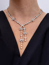 24.77 Carats Total Mixed-Cut Diamond Flower-Motif Necklace in White Gold and Platinum