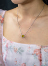 GIA Certified 4.02 Carat Fancy Deep Orangy Yellow Heart Shape Diamond Halo Pendant Necklace